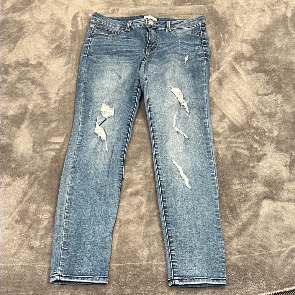 Jolt Women's Distressed Blue Skinny Jeans